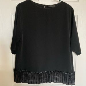 Roman Brand, black blouse with satin rim